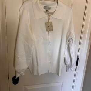 EV Design Women's White Zip-Up Top